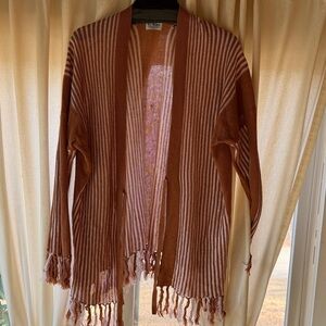 NWOT 27 Miles New Day Striped Tassel Trim Cardigan